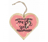 Bohemia Gifts Wooden Decorative Heart with Print Forever Together 12 cm
