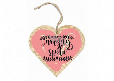 Bohemia Gifts Wooden decorative heart with print Forever together 12 cm