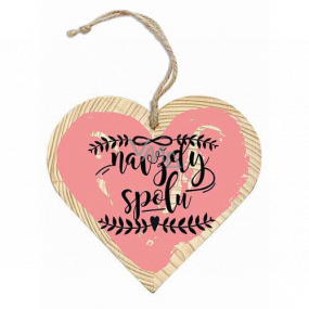 Bohemia Gifts Wooden decorative heart with print Forever together 12 cm