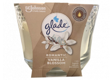 Glade Maxi Romantic Vanilla Blossom with the scent of vanilla flower scented candle in glass, burning time up to 52 hours 224 g