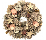 Advent wreath natural white - pink 26 cm