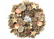 Advent wreath natural white - pink 26 cm