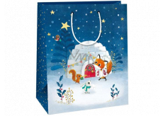 Ditipo Gift paper bag 26.4 x 13.6 x 32.7 cm igloo with animals DAB