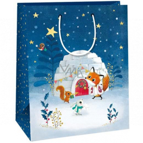 Ditipo Gift paper bag 26.4 x 13.6 x 32.7 cm igloo with animals DAB