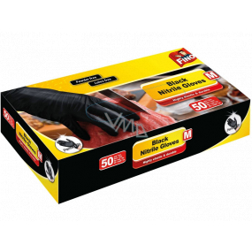 Fino Nitrile Gloves Black, Size M 50 pieces