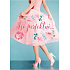 Albi Playing card in the envelope Pink retro dress You are perfect 14.8 x 21 cm