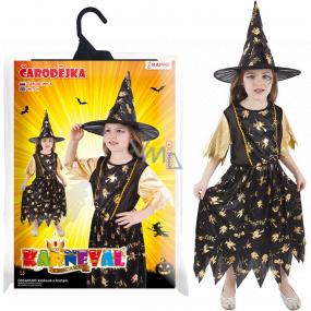 Rappa Halloween Black-gold witch costume for children, size M