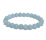 Aquamarine bracelet elastic natural stone, bead 8 mm / 16-17 cm, sailor stone, healing power of the ocean