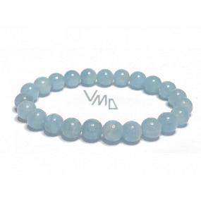 Aquamarine bracelet elastic natural stone, bead 8 mm / 16-17 cm, sailor stone, healing power of the ocean