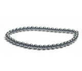 Hematite bracelet elastic natural stone, ball 4 mm / 16 - 17 cm, healthy blood stone