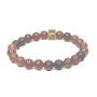 Tourmaline with royal mantra Ohm bracelet elastic natural stone, ball 8 mm / 16-17 cm, guardian of good mood