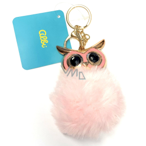 Albi Hairy Owl Keyring pink 11 cm