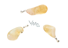 Citrine Trommel pendant natural stone S, approx. 2 - 2,8 cm, stone of abundance, success