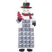 Advent calendar Snowman for hanging grey 38,5 x 94 cm