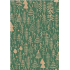 Ditipo Christmas gift wrapping paper 70 x 200 cm Kraft green, beige trees