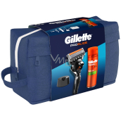 Gillette ProGlide razor + Fusion shaving gel 200 ml + stand, gift set for men