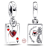 Charm Sterling Silver 925 Disney Alice in Wonderland 2-in-1 Queen of Hearts, Fairy Tale Bracelet Pendant