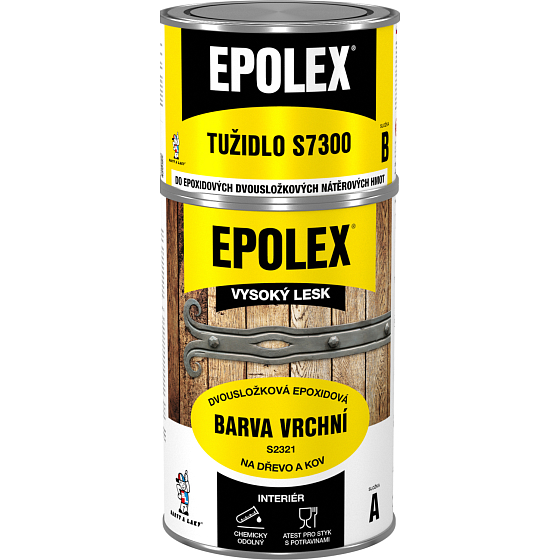 EPOLEX TOP COAT S2321 epoxy two-component paint for wood, metal, masonry, 1000 white, 700 g + hardener 240 g