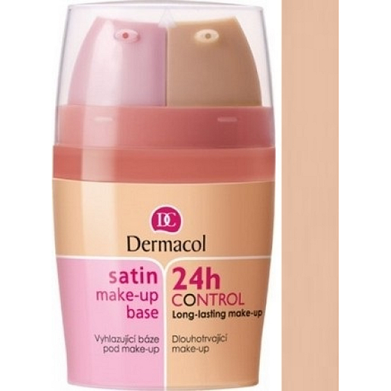 Dermacol Satin Make-up Base & 24h Control 2in1 make-up base and make-up 03 2x15 ml