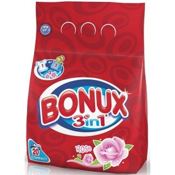 Bonux Rose 3 in 1 washing powder 20 doses 1.4 kg