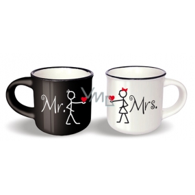 Mr. Nekupto Pair of mini cups Mr. x Mrs. height 5.5 cm, diameter 6.5 cm