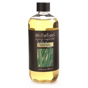 Millefiori Milano Natural Lemon Grass - Lemongrass Diffuser refill for incense stalks 500 ml