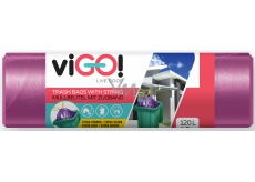 viGO! Retractable garbage bags purple, 27 µ, 120 liters 70 x 100 cm 10 pieces