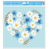 Glue-free window foil with glitter flowers heart 33 x 30 cm