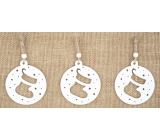 Wooden hanging stocking white 6 cm 3 pieces