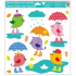 Window film without adhesive Birds with umbrellas 33 x 30 cm