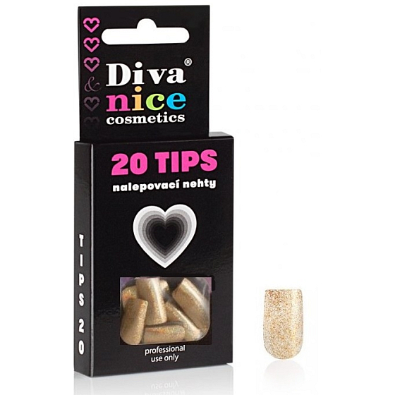 Diva & Nice Tips 20 Adhesive nails gold 20 pieces