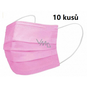 Veil 4 layers protective medical non-woven disposable, low breathing resistance 10 pieces pink