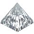 Crystal Glass Pyramid Ribbed 40 mm Crystal - Paperweight