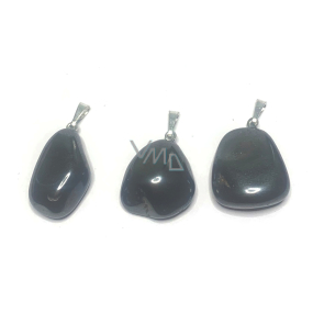 Hematite pendant natural stone 2,2 cm 1 piece, stone of healthy blood