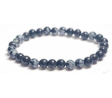Obsidian flake bracelet elastic natural stone, ball 6 mm / 16-17 cm, rescue stone