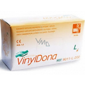Dona Vinyldona powder-free vinyl gloves, size L 200 pcs in box