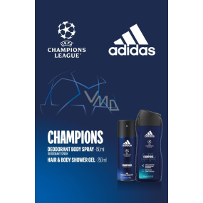 Adidas UEFA Champions League Edition VIII deodorant spray 150 ml + shower gel 250 ml, cosmetic set for men