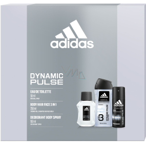Adidas Dynamic Pulse eau de toilette 50 ml + deodorant spray 150 ml + shower gel 250 ml, gift set for men