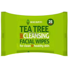 Escenti Tea Tree Cleansing Facial Wipes 25 pieces