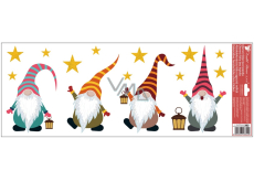 Window film without glue coloured Elves with glitter stars 60 x 22,5 cm