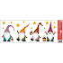 Window film without glue coloured Elves with glitter stars 60 x 22,5 cm