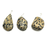 Jasper Dalmatian Trommel pendant natural stone, 2,2 - 3 cm 1 piece