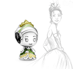 Charm Sterling silver 925 Princess Tiana and frog, bead on bracelet film
