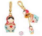 Charm Sterling silver 925 Matryoshka 2in1, bracelet pendant symbol