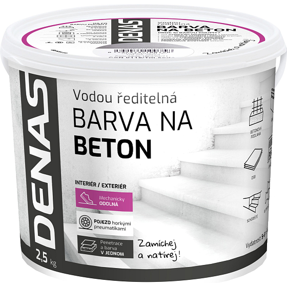 DENAS NA BETON top coat for concrete, 0905 gray anti-slip, 2.5 kg
