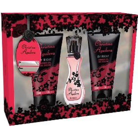 Christina Aguilera by Night perfumed water for women 15 ml + shower gel 50 ml + body lotion 50 ml for women, gift set