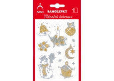Arch Holographic decorative Christmas stickers with glitter 705-SG gold-silver 8,5x12,5 cm
