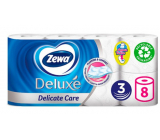 Zewa Deluxe Aqua Tube Delicate Care Toilet Paper 150 shreds 3 ply 8 pieces, flushable roll