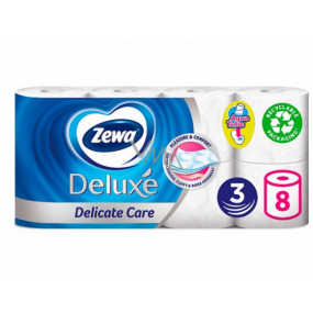 Zewa Deluxe Aqua Tube Delicate Care toilet paper 3 ply 150 pieces 8 pieces, roll that can be washed