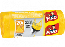 Fino Color Trash bags with handles yellow, 7 µm, 20 liters, 44 x 50 cm, 30 pieces